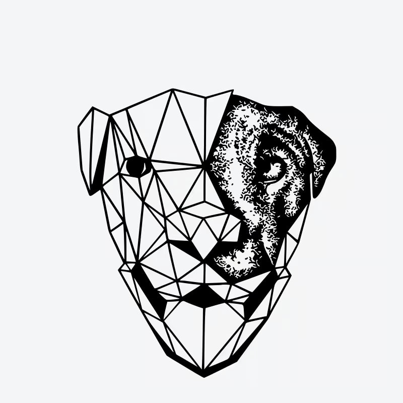 Geometric Dog Face Tattoo