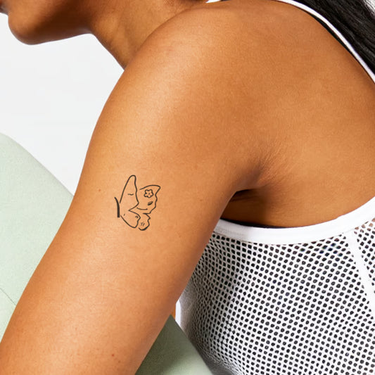 Butterfly With Flower Tattoo