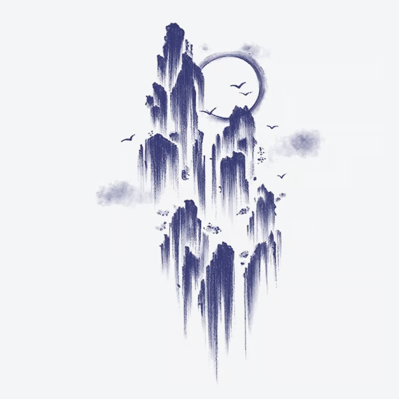 Mountain Moon Landscape Tattoo