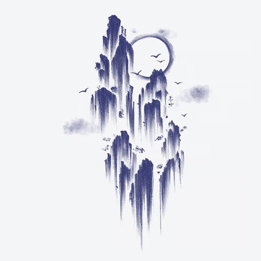 Mountain Moon Landscape Tattoo