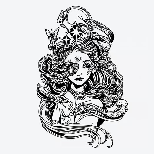 Butterfly Snake Medusa Tattoo