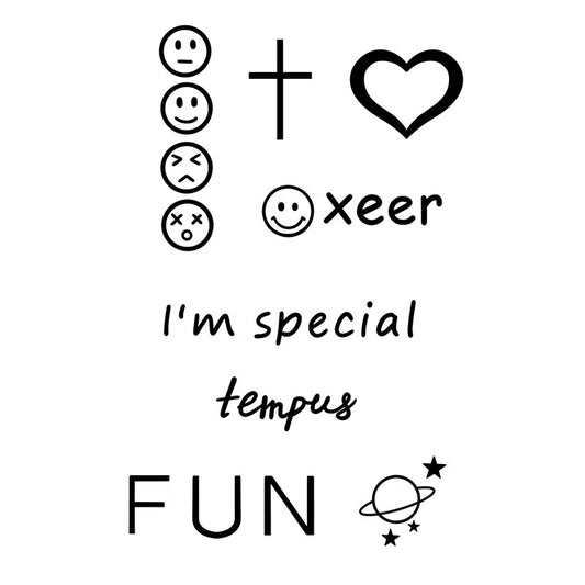 Emojis Cross Heart Tattoo