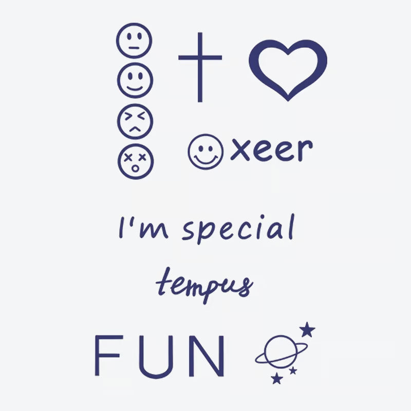 Emojis Cross Heart Tattoo