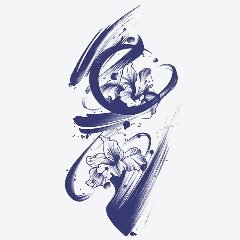 Lily Brushstroke Tattoo