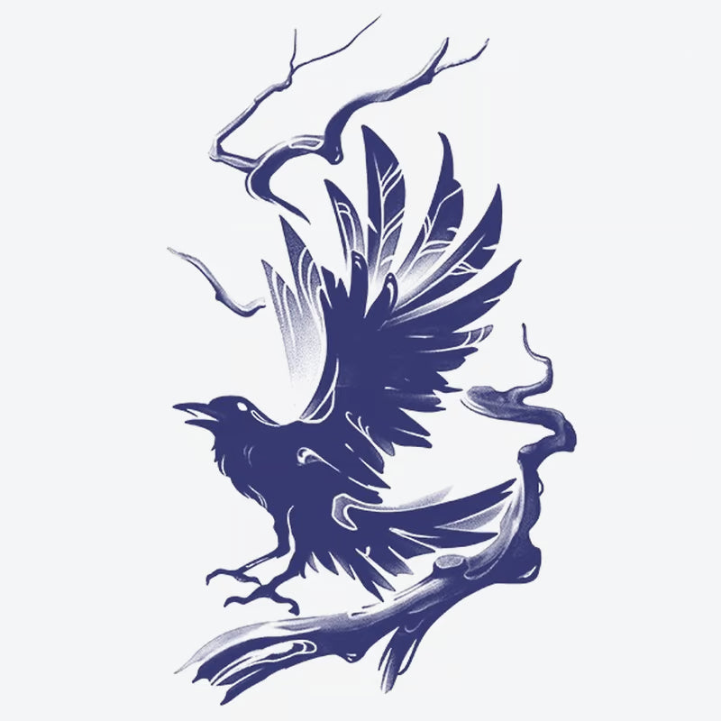 Flying Bird Branch Tattoo