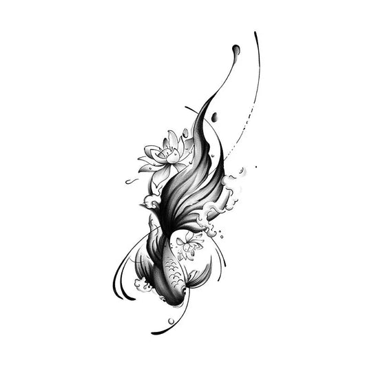 Koi Fish Lotus Tattoo