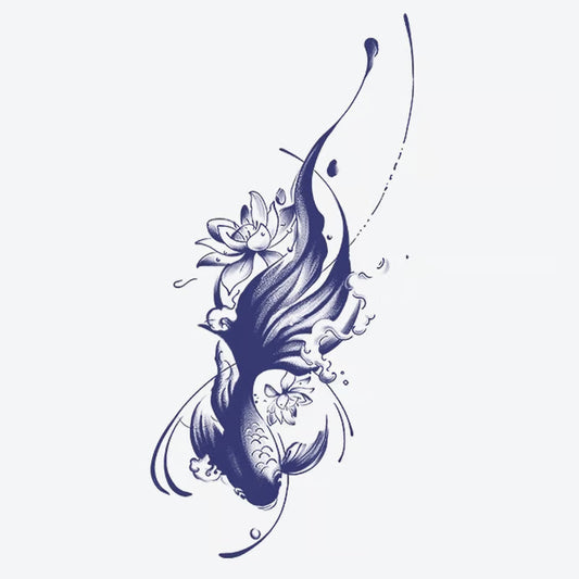 Koi Fish Lotus Tattoo