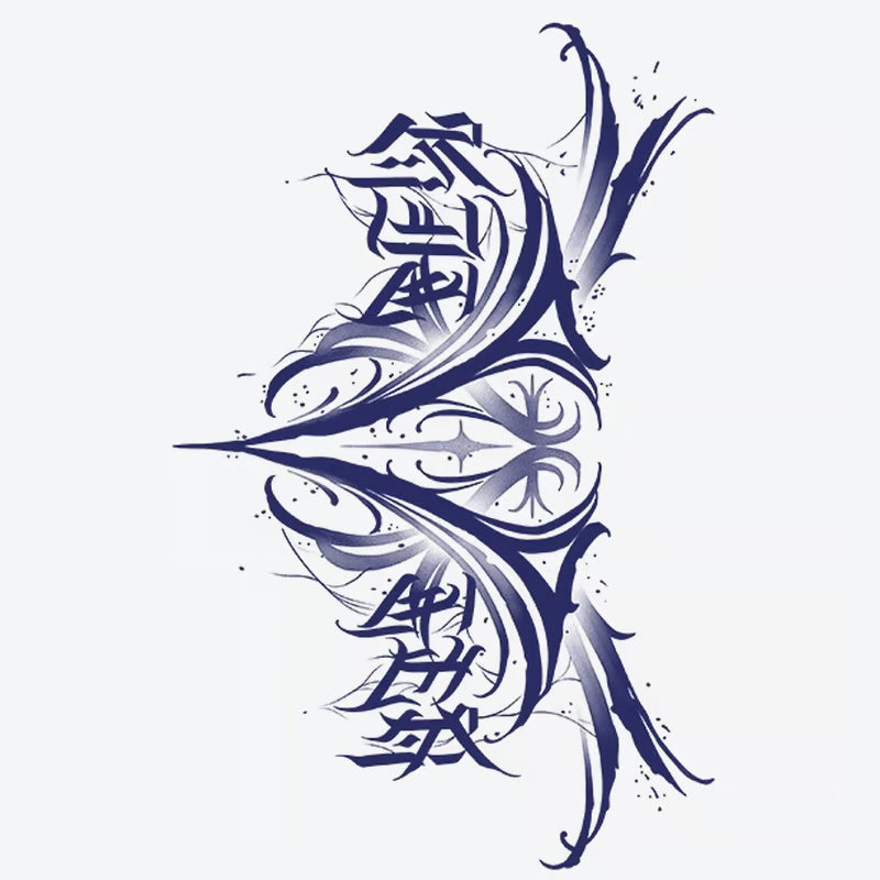 Abstract Tribal Wings Tattoo