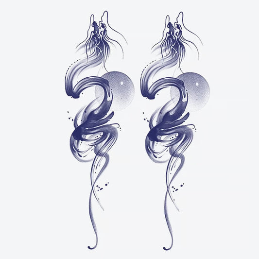 Swirling Ink Wolf Tattoo