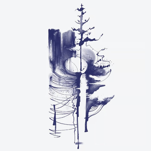 Abstract Forest Landscape Tattoo