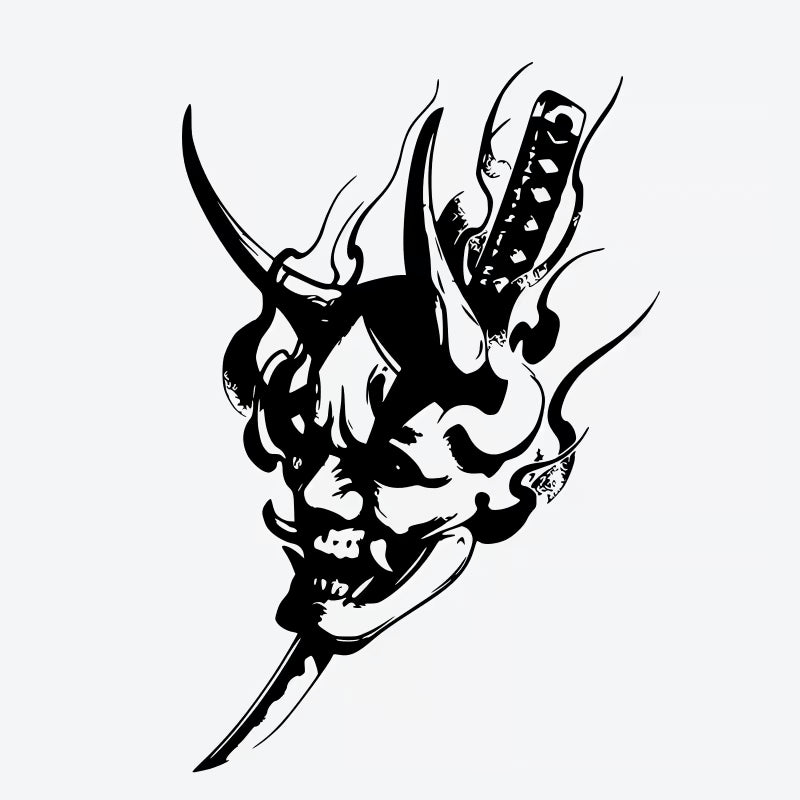 Demon Skull Katana Tattoo