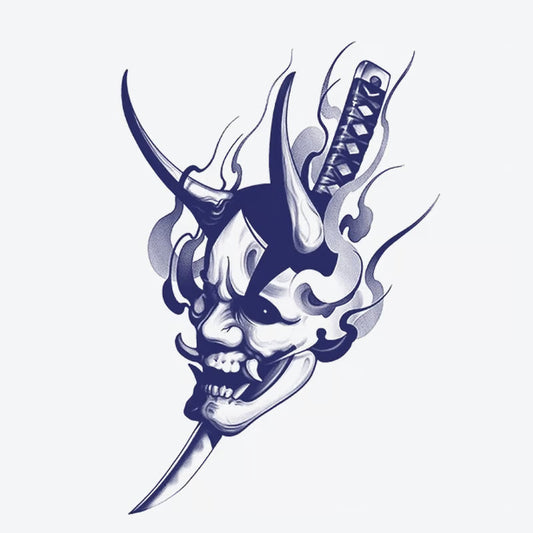 Demon Skull Katana Tattoo