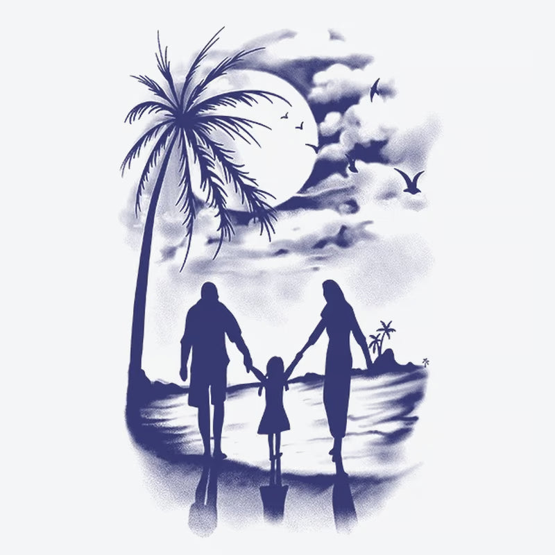 Family Beach Sunset Tattoo