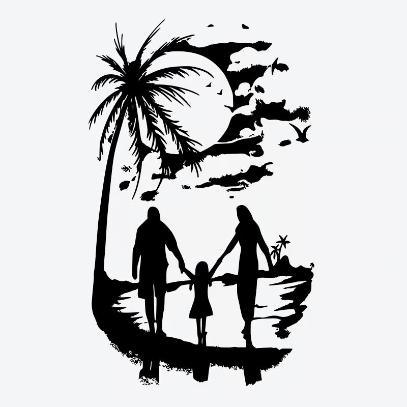 Family Beach Sunset Tattoo