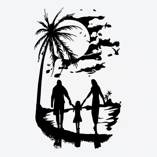 Family Beach Sunset Tattoo