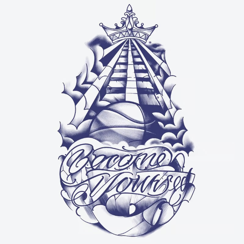 Crown Basketball Path Tattoo