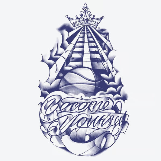 Crown Basketball Path Tattoo