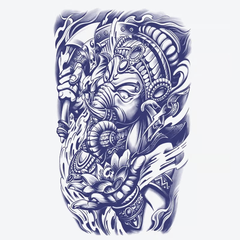 Ganesha Floral Element Tattoo