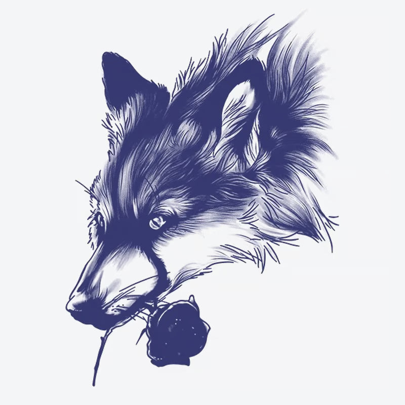 Wolf Rose Tattoo