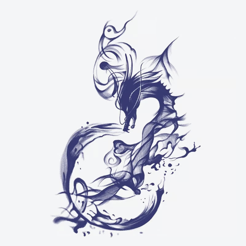 Elegant Dragon Smoke Tattoo