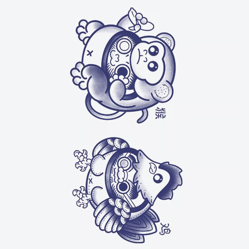 Monkey Chicken Tattoo