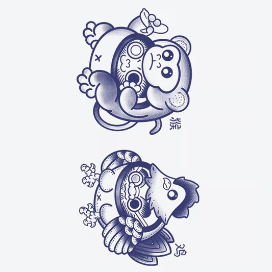 Monkey Chicken Tattoo