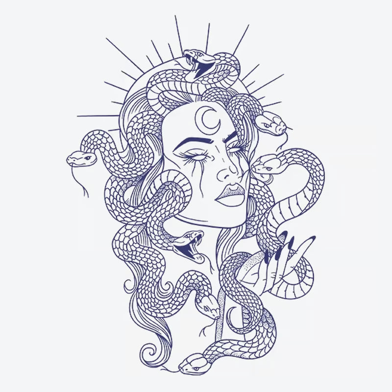 Serpent Goddess Moon Tattoo