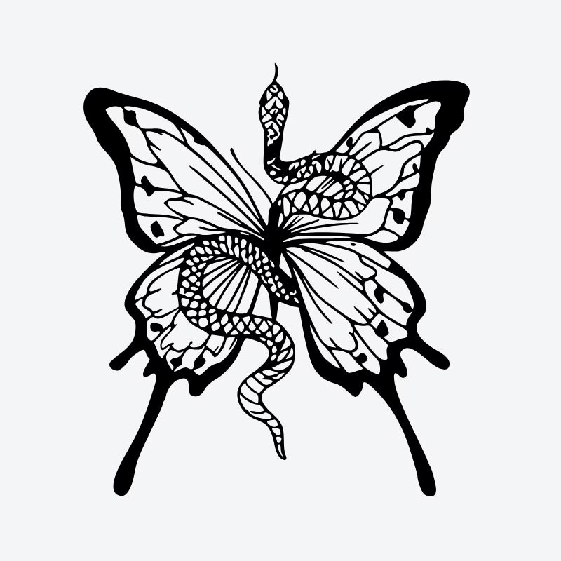 Butterfly Floral Tattoo