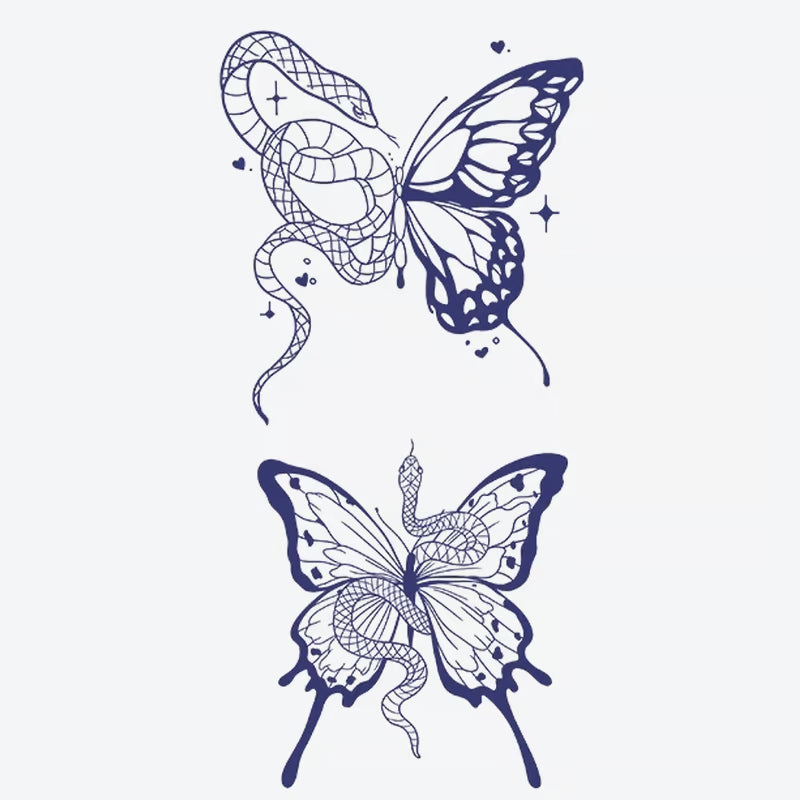 Snake Moon Symbol Tattoo