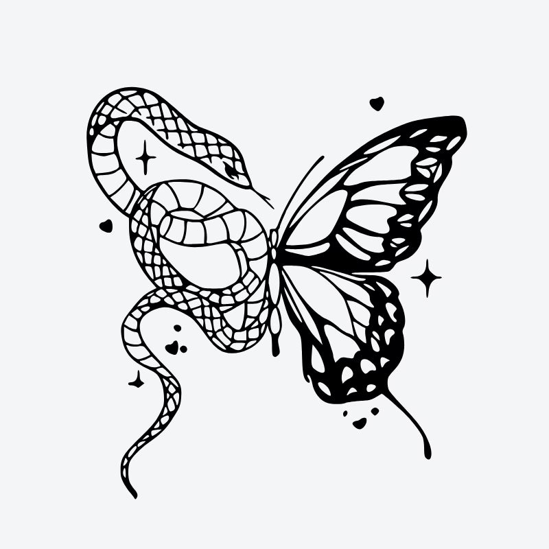 Butterfly Floral Tattoo