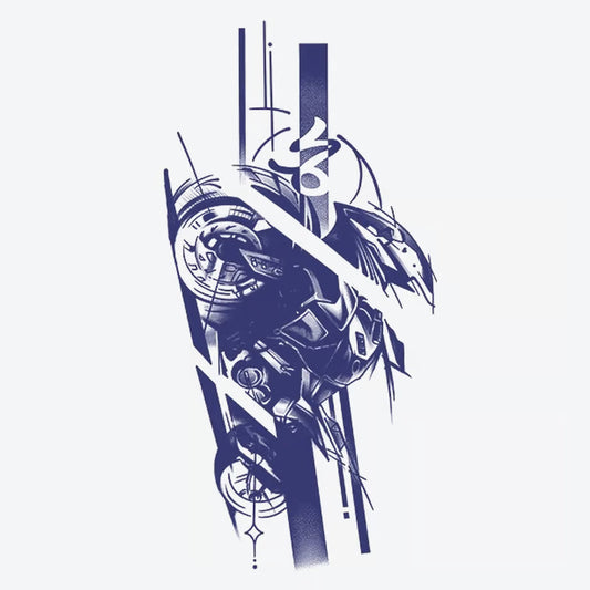 Mechanical Motorcycle Abstract Tattoo