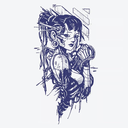 Cyborg Woman Design Tattoo