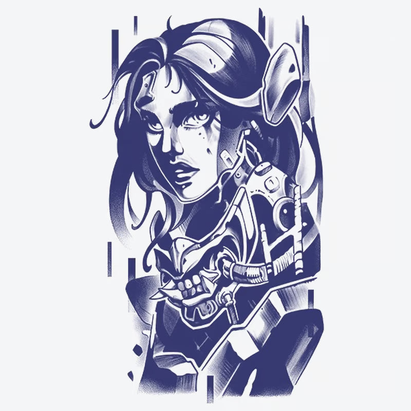 Cybernetic Female Warrior Tattoo