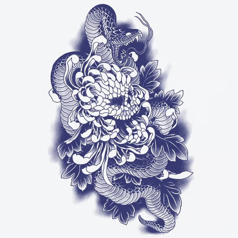 Snake Flower Tattoo