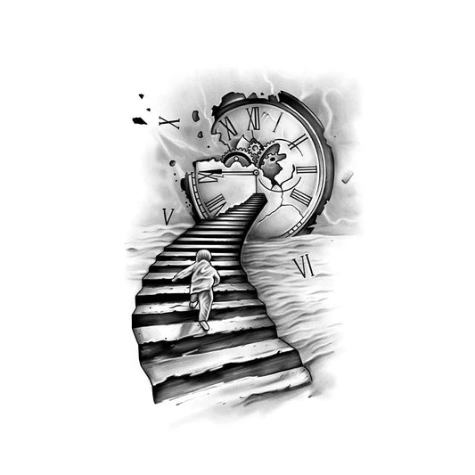 Staircase Clock Tattoo