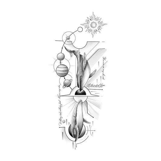 Whale Solar System Tattoo