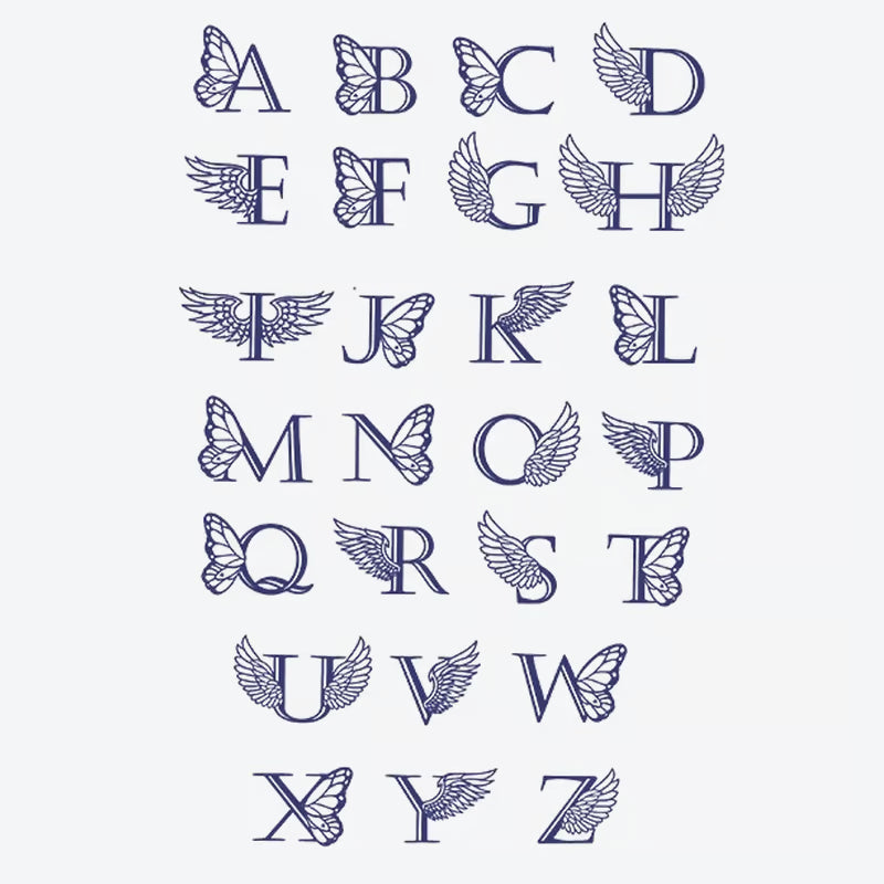 Butterfly Wing Letter Tattoo