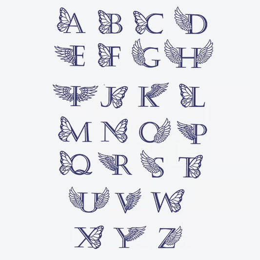 Butterfly Wing Letter Tattoo