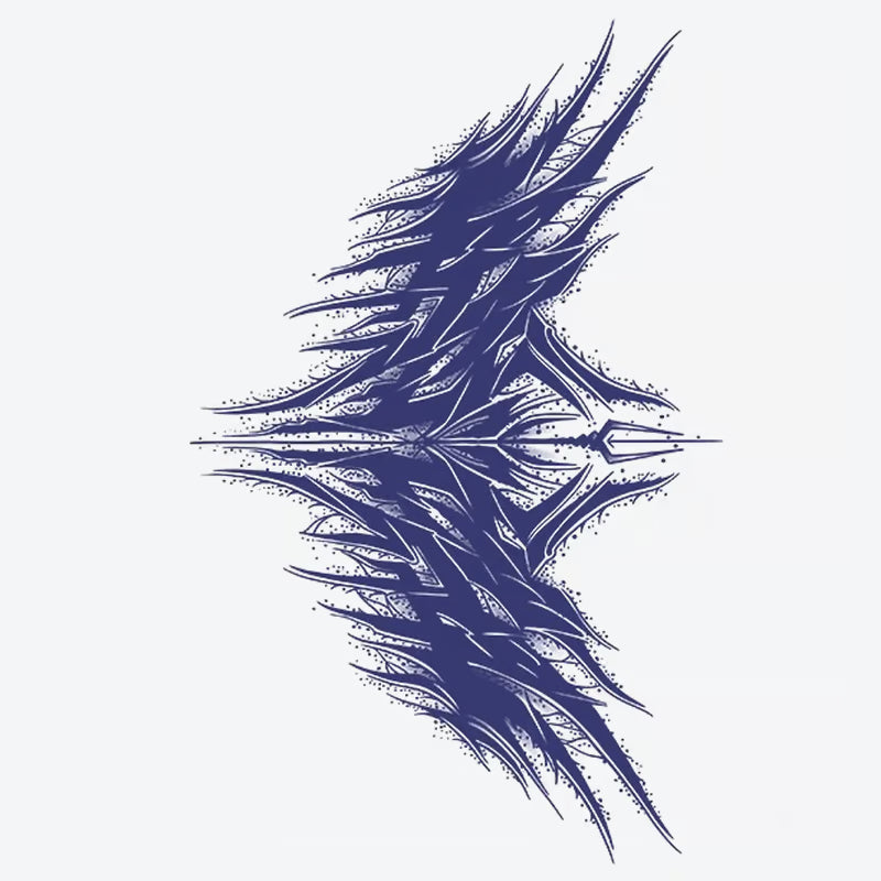 Spiked Feather Wings Tattoo