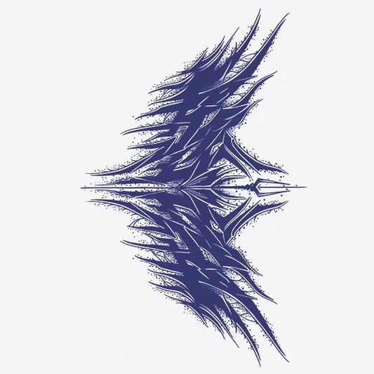 Spiked Feather Wings Tattoo