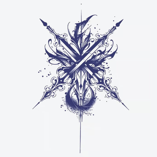 Ornate Sword Flourish Tattoo