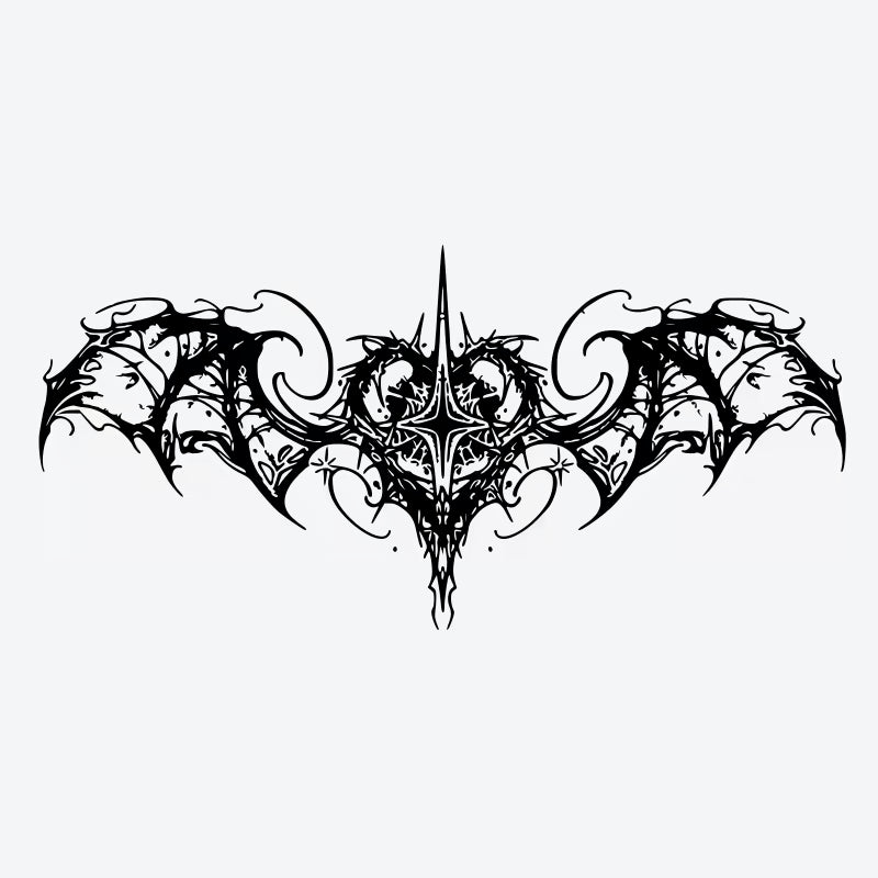 Bat Heart Crown Tattoo