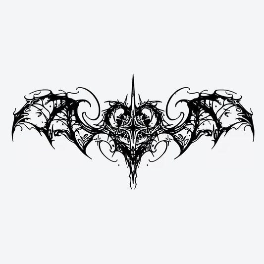Bat Heart Crown Tattoo