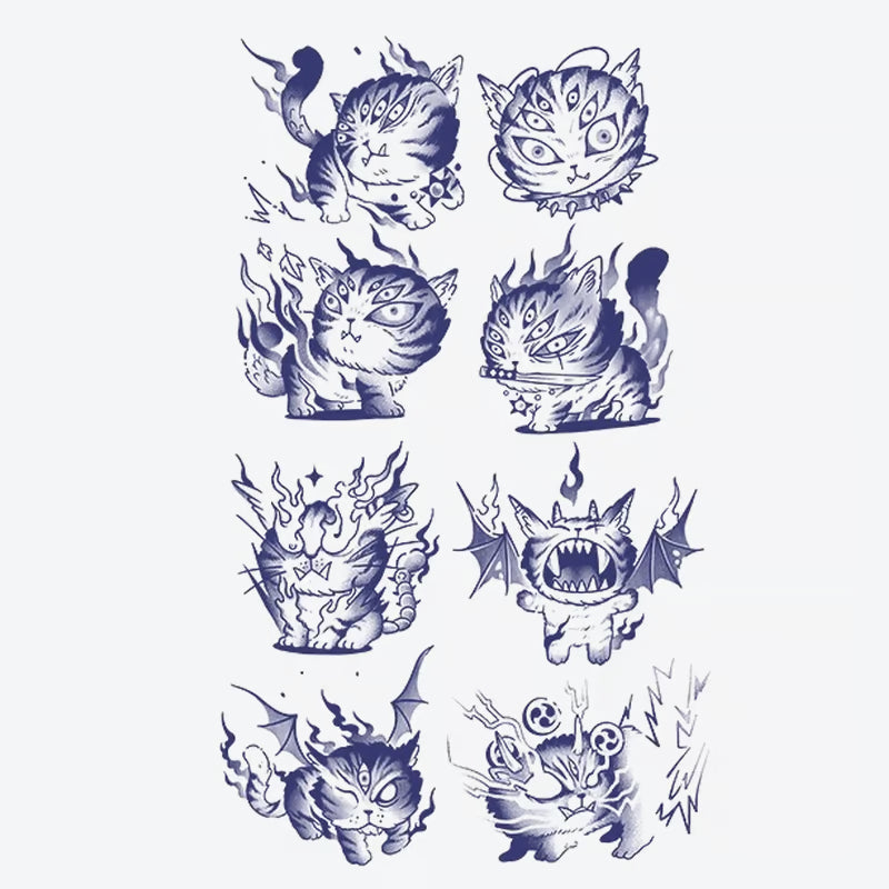 Fiery Cat Series Tattoo