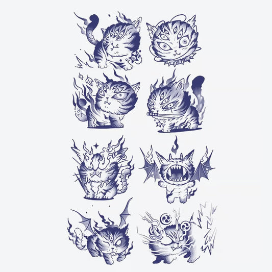 Fiery Cat Series Tattoo