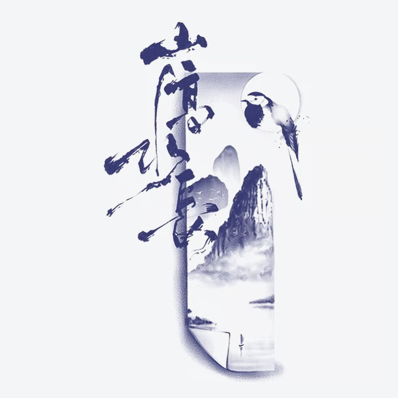 Mountain Bird Landscape Tattoo