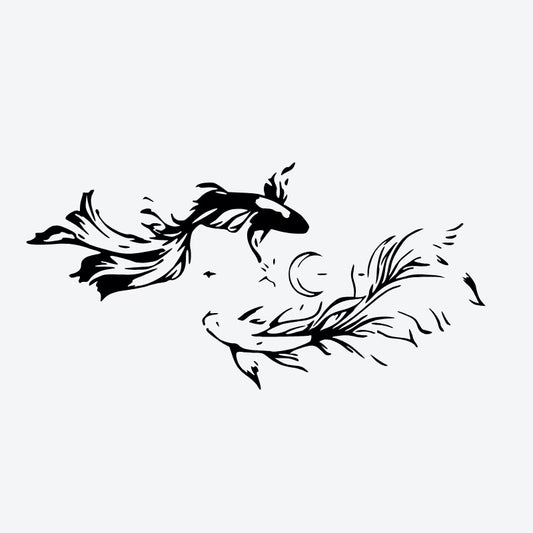 Koi Fish Moon Sun Tattoo