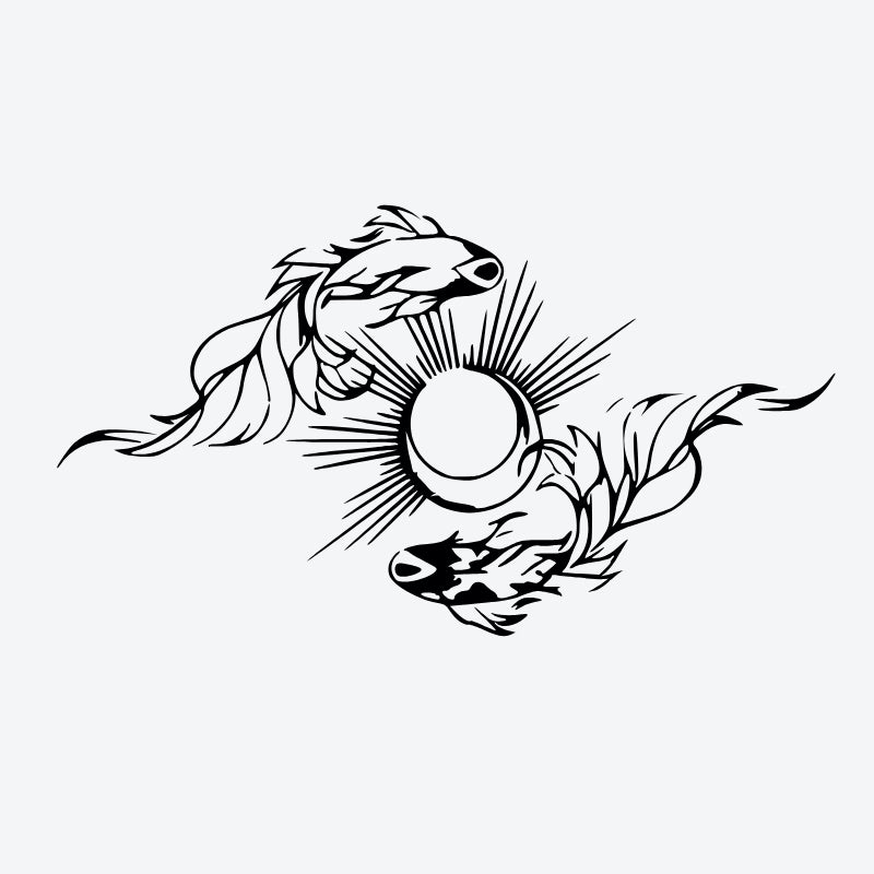 Koi Fish Moon Sun Tattoo