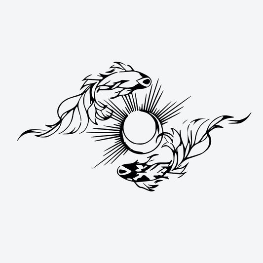Koi Fish Moon Sun Tattoo