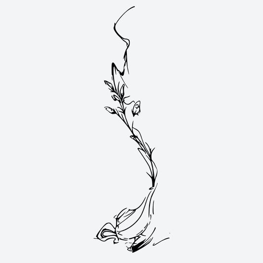 Floral Line Art Tattoo